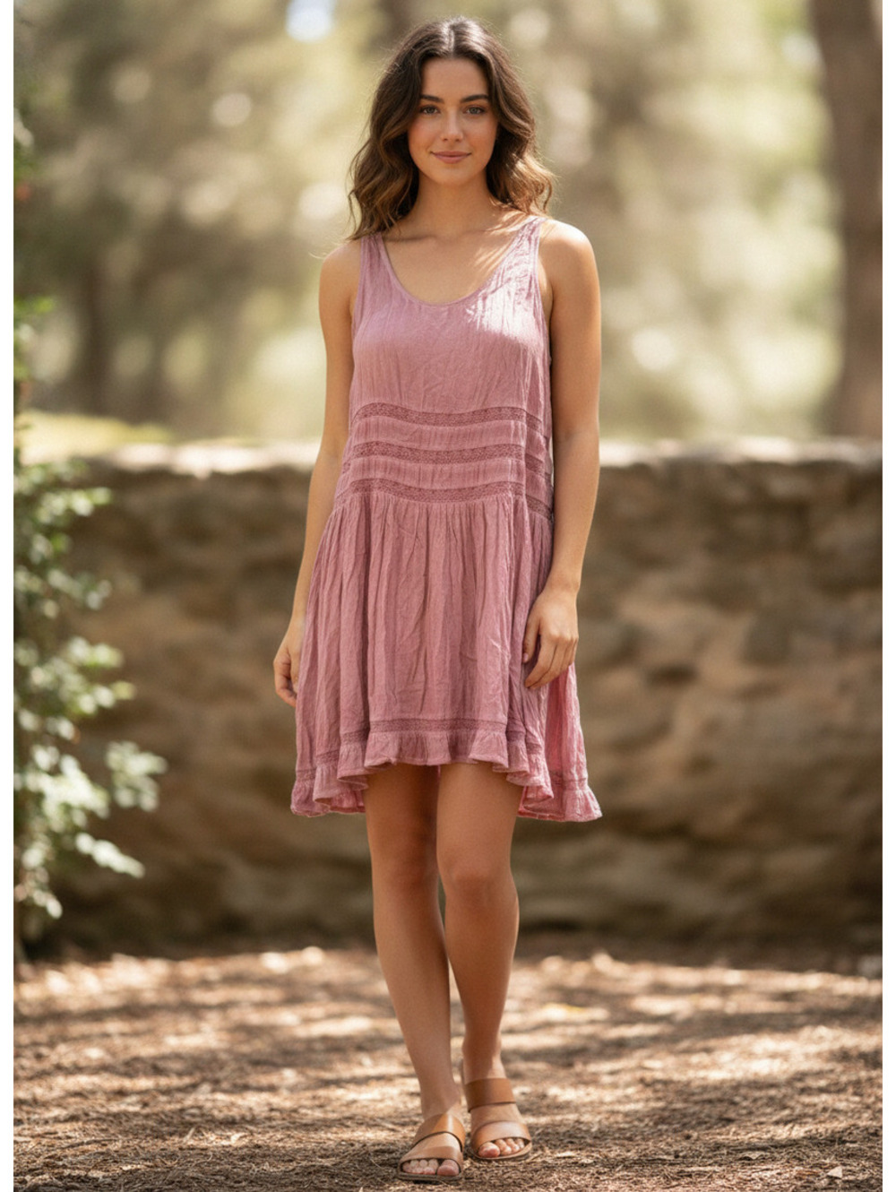 On the Road Anthropologie Pink lace coquette princess fairycore Dress boho Small